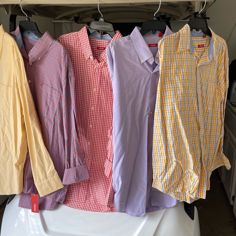 Izod Men's Casual Button Down Shirts - Yellow, Red, Purple